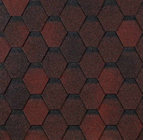 Гибкая черепица EURASIA Docke, Коллекция ШЕСТИГРАННИК Красный купить в Нижнем Тагиле