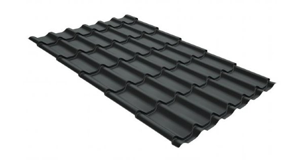 Металлочерепица классик GL 0,5 GreenCoat Pural Matt RR 23 темно-серый (RAL 7024 мокрый асфальт) купить в Нижнем Тагиле