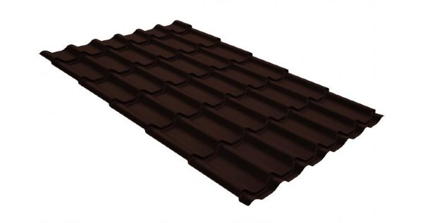 Металлочерепица классик GL 0,5 GreenCoat Pural Matt RR 887 шоколадно-коричневый (RAL 8017 шоколад) купить в Нижнем Тагиле
