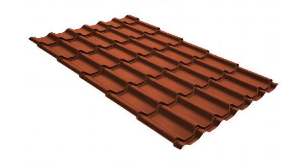 Металлочерепица классик GL 0,5 GreenCoat Pural RR 750 кирпично-красный (RAL 8004 терракота) купить в Нижнем Тагиле