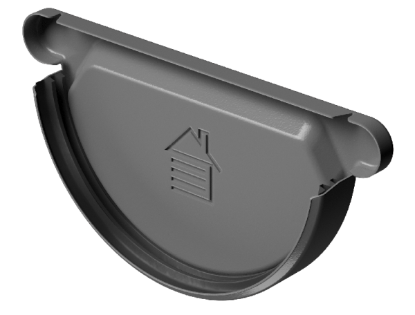 Заглушка желоба D125 Döcke STAL PREMIUM Графит, (RAL 7024) купить в Нижнем Тагиле