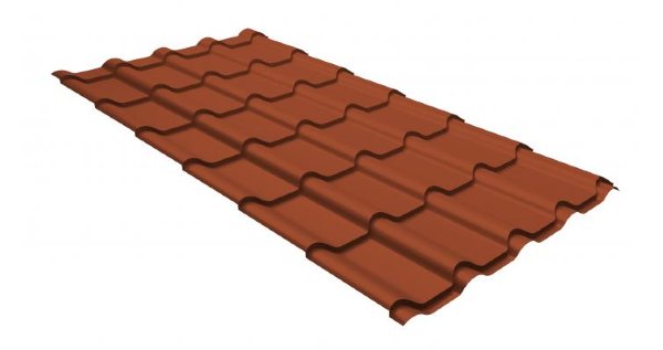 Металлочерепица камея GL 0,5 GreenCoat Pural RR 750 кирпично-красный (RAL 8004 терракота) купить в Нижнем Тагиле