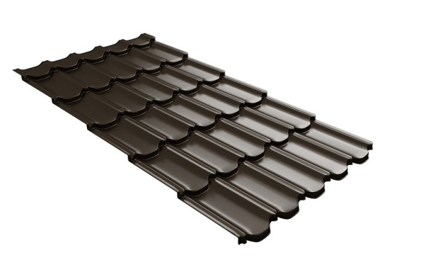 Металлочерепица квинта плюс с 3D резом 0,5 GreenСoat Pural Matt RR 32 темно-коричневый (RAL 8019 серо-коричневый) купить в Нижнем Тагиле
