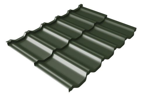 Металлочерепица модульная Квинта Uno Grand Line c 3D резом 0,5 Velur RAL 6020 хромовая зелень купить в Нижнем Тагиле
