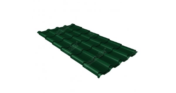 Металлочерепица камея 0,5 Satin RAL 6005 зеленый мох купить в Нижнем Тагиле