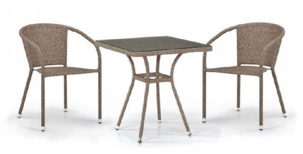 Комплект плетеной мебели AFINA из иск. ротанга T282BNT/Y137C-W56 Light Brown 2Pcs купить в Нижнем Тагиле