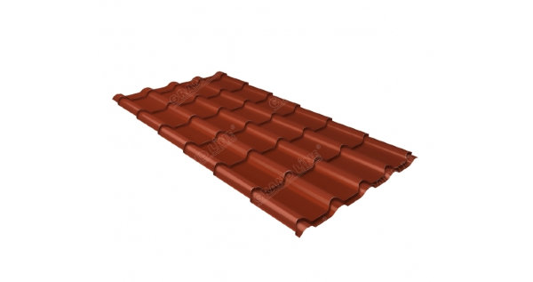 Металлочерепица камея 0,5 Satin RAL 8004 терракота купить в Нижнем Тагиле