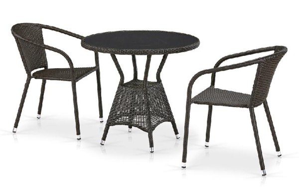 Комплект плетеной мебели AFINA из иск. ротанга T707ANS/Y137C-W53 Brown 2Pcs купить в Нижнем Тагиле