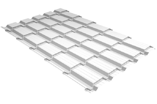 Металлочерепица GL квадро профи 0,5 Satin RAL 9003 сигнальный белый купить в Нижнем Тагиле