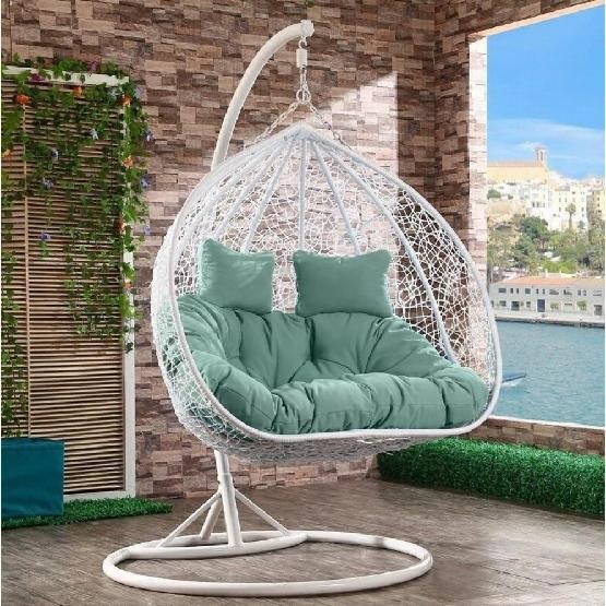 Кресло Подвесное из искусственного ротанга AFM-109A White/Green купить в Нижнем Тагиле