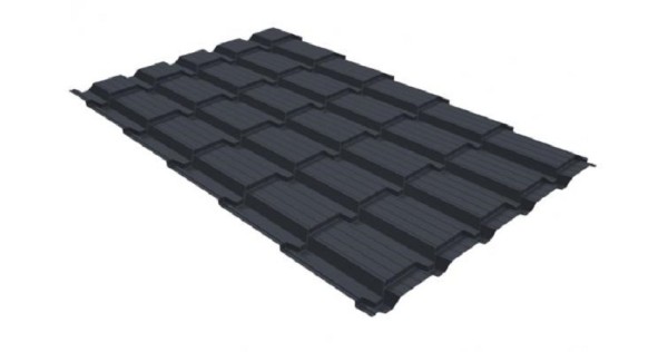 Металлочерепица GL квадро профи 0,5 GreenCoat Pural RR 23 темно-серый (RAL 7024) мокрый асфальт купить в Нижнем Тагиле