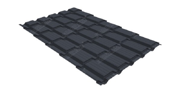 Металлочерепица GL квадро профи 0,5 Satin RAL 7024 мокрый асфальт купить в Нижнем Тагиле