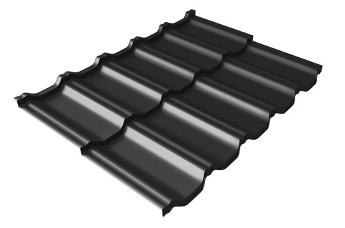 Металлочерепица модульная Квинта Uno Grand Line c 3D резом 0,5 Velur RAL 9005 черный купить в Нижнем Тагиле