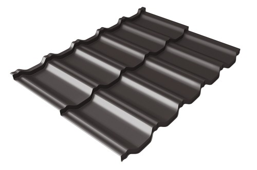 Металлочерепица модульная Квинта Uno Grand Line c 3D резом 0,5 Satin RR 32 темно-коричневый купить в Нижнем Тагиле