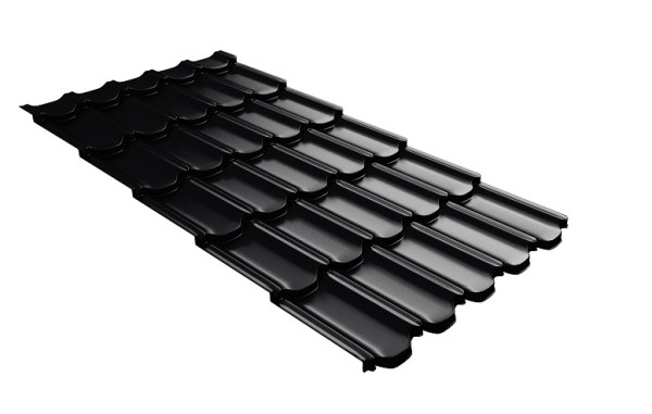 Металлочерепица квинта плюс с 3D резом 0,5 Satin Мatt RAL 9005 черный купить в Нижнем Тагиле