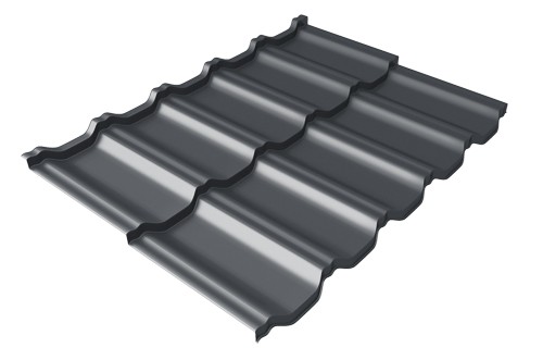Металлочерепица модульная Квинта Uno Grand Line c 3D резом 0,5 Velur RAL 7024 мокрый асфальт купить в Нижнем Тагиле