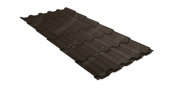 Металлочерепица квинта плюс 0,5 GreenCoat Pural Matt RR 32 темно-коричневый (RAL 8019 серо-коричневый) купить в Нижнем Тагиле